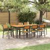 vidaXL Tuin Eetset 9 pcs Zwart en bruin 200 x 90 x 75 cm