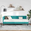 vidaXL Hoekbedframe met Matras met hoofdeinde 2 pcs Turquoise Fluweel