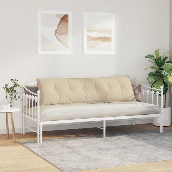 vidaXL Rugkussen Cr&egrave;me 180 x 50 cm Microvezel Stof