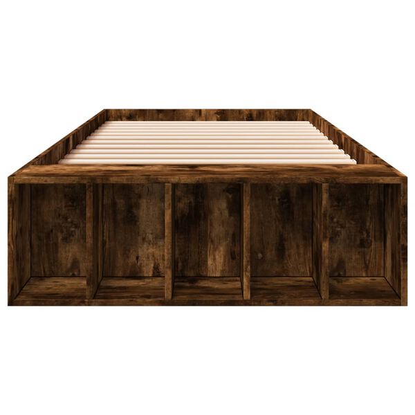 vidaXL Bedframe bewerkt hout gerookt eikenkleurig 90x190 cm