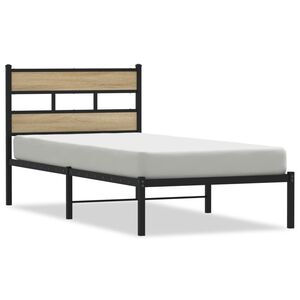 vidaXL Bedframe zonder matras metaal sonoma eikenkleurig 107x203 cm