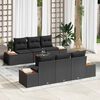 vidaXL Tuin Sofa Set met kussen met opslag 7 pcs Zwart Poly riet