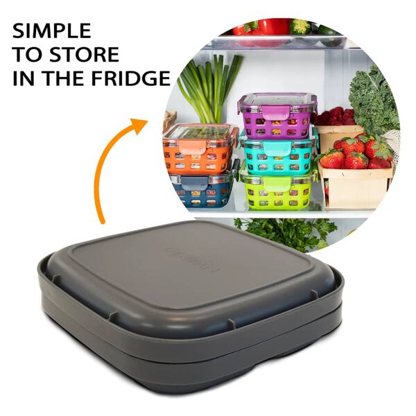 DERYAN Kinderbordenset Quuby silicone grijs