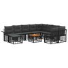 vidaXL Buiten bankenset 11 st Zwart en Donkergrijs poly rattan
