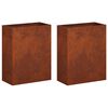 vidaXL Plantenbak 2 st Roestkleurig 40 x 20 x 50 cm weervast staal