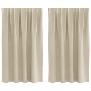 vidaXL Verduisterende gordijnen 2 st Cr&egrave;mekleurig 140 x 140 cm fluweel