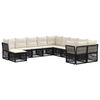vidaXL Tuinbankenset 11 st Zwart poly rattan