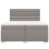 vidaXL Boxspring met matras stof taupe 200x200 cm