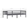 vidaXL Bedframe massief grenenhout donkergrijs 90x200 cm