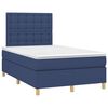 vidaXL Boxspring met matras en LED stof blauw 120x200 cm