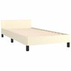 vidaXL Bedframe met hoofdbord kunstleer cr&egrave;mekleurig 90x200 cm