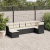 vidaXL 7-delige Loungeset met kussens poly rattan zwart