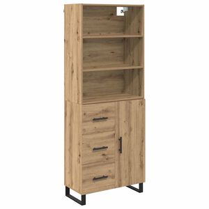 vidaXL Hoge kast 2 pcs Artisan Eiken 69,5 x 34 x 180 cm Bewerkt hout