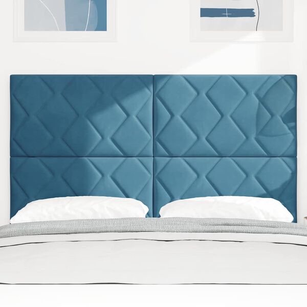 vidaXL Hoofdbord met hoofdeinde Donkerblauw 160 cm Fluweel