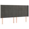 vidaXL Hoofdbord LED 203x16x118/128 cm fluweel donkergrijs