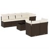 vidaXL 8-delige Loungeset met kussens poly rattan bruin