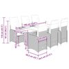 vidaXL 7-delige Bistroset met kussens poly rattan grijs