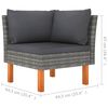 vidaXL 7-delige Loungeset poly rattan en eucalyptushout grijs