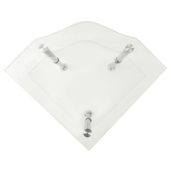 vidaXL Bijzettafel 2-laags 38x38x50 cm gehard glas transparant