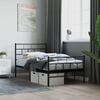 vidaXL Bedframe met hoofd- en voeteneinde metaal zwart 90x190 cm