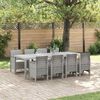 vidaXL Tuin Eetset 9 pcs Wit Polt riet
