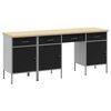 vidaXL Werk Cabinet met lade met opslag 4 pcs Zwart 200 x 55 x 85 cm