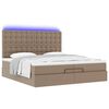 vidaXL Ottoman bed met matrassen en LED's 200x200cm kunstleer