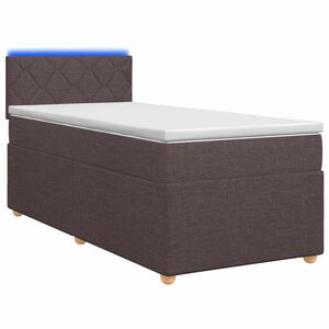 vidaXL Boxspringbed met matras Donkerbruin 90 x 200 cm Stof