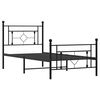 vidaXL Bedframe met hoofd- en voeteneinde metaal zwart 100x190 cm
