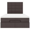 vidaXL Ottoman bed met matras en LED's 120x190 cm stof donkerbruin