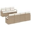 vidaXL Bankstel met kussen 8 pcs Beige en Cr&egrave;me poly rattan