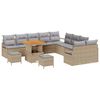 vidaXL Tuin Sofa Set met kussen met opslag 13 pcs Beige en Licht Grijs