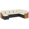 vidaXL 8-delige Loungeset met kussens poly rattan zwart