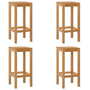 vidaXL Barkruk 4 pcs Naturel Massief Teakhout
