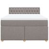 vidaXL Boxspring met matras stof taupe 140x200 cm