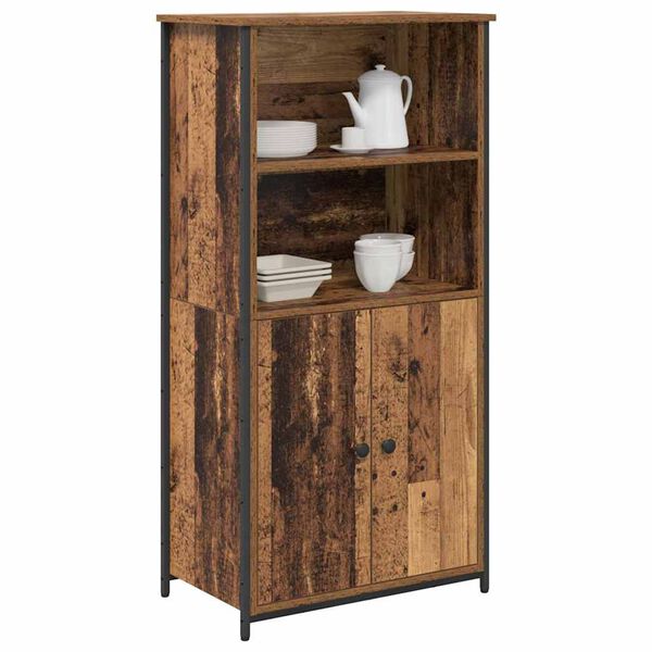 vidaXL Highboard Oud Hout 62 x 36 x 121,5 cm Bewerkt hout