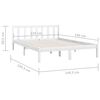 vidaXL Bedframe massief grenenhout wit 135x190 cm 4FT6 Double