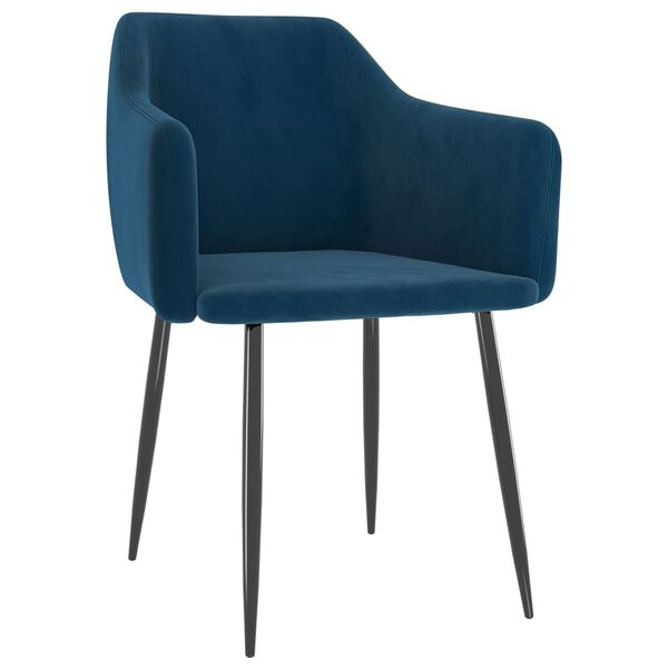 vidaXL Eetkamerstoelen 2 st fluweel blauw