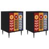 vidaXL Nachtkastje ESSEN 2 st Zwart eiken 36 x 33 x 51 cm Bewerkt hout