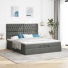 vidaXL Ottoman bed met matrassen en LED's 200x200cm stof donkergrijs