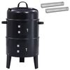 vidaXL Buiten Grill &Oslash; 40 x 80 cm Staal Zwart