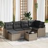vidaXL Tuin Sofa Set met kussen 7 pcs Grijs Poly riet