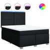 vidaXL Boxspring met matras stof zwart 140x190 cm