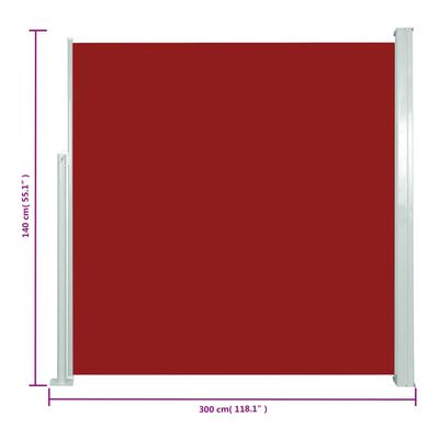 vidaXL Tuinscherm uittrekbaar 140x300 cm rood