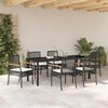 vidaXL Tuin Eetset 7 pcs Zwart poly rattan