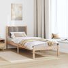vidaXL Bedframe met Gevoerd Hoofdgedeelte Taupe 75 x 190 cm
