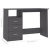 vidaXL Bureau met lades 110x50x76 cm spaanplaat grijs