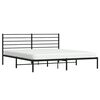 vidaXL Bedframe met hoofdbord metaal zwart 180x200 cm