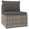 vidaXL 5-delige Loungeset met kussens poly rattan grijs