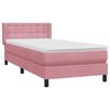 vidaXL Boxspring met matras fluweel roze 90x210 cm